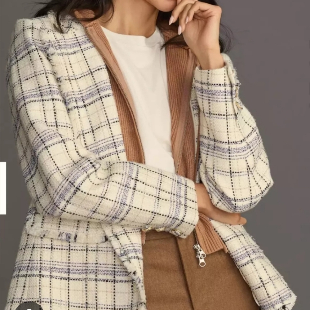 Anthropologie Tweed Dickie Blazer